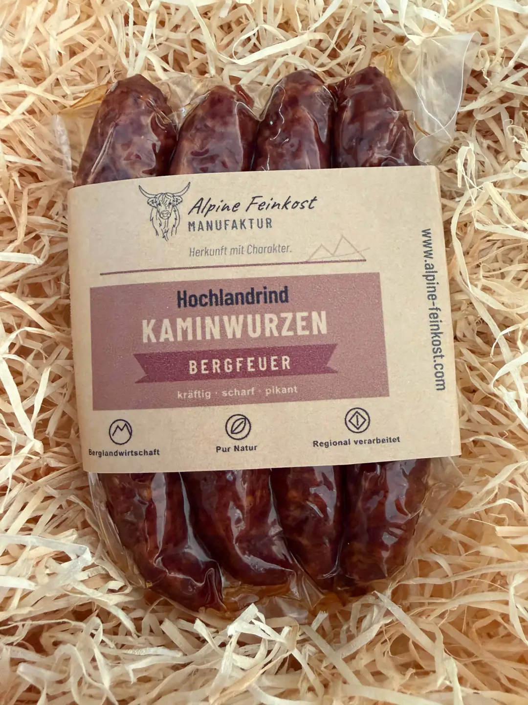 Home Kaminwurzen Bergfeuer vom Hochlandrind